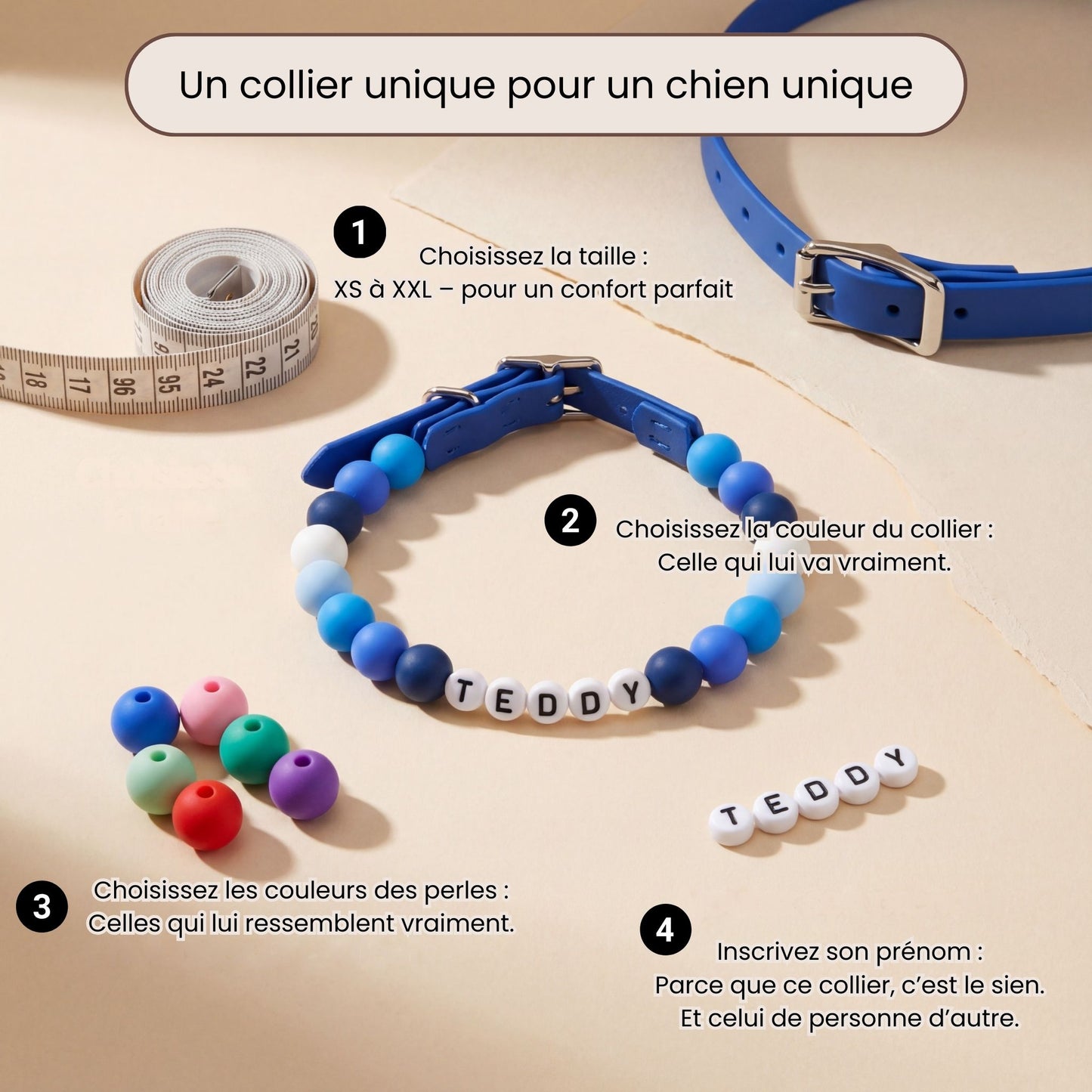 Collier pour chien unique & personnalisable